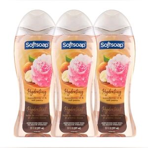 (3) Softsoap Macadamia Oil & Soft Peony Body Wash, 20 oz